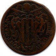 Italy Baiocco Benedict XIV 1743 KM# 1155.3 BENED XIV PONT MAX coin obverse Italy Baiocco Benedict XIV 1743 KM# 1155.3 BENED XIV PONT MAX coin obverse