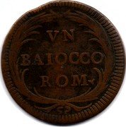 Italy Baiocco Benedict XIV 1743 KM# 1155.3 VN BAIOCCO ROM coin reverse Italy Baiocco Benedict XIV 1743 KM# 1155.3 VN BAIOCCO ROM coin reverse