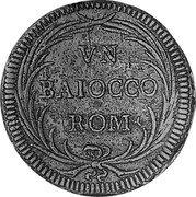 Italy Baiocco Benedict XIV 1743 KM# 1156 VN BAIOCCO ROM coin reverse Italy Baiocco Benedict XIV 1743 KM# 1156 VN BAIOCCO ROM coin reverse
