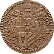 Italy Baiocco Clement XIII 1758 I KM# 1184 CLEM XIII PON M A I coin obverse Italy Baiocco Clement XIII 1758 I KM# 1184 CLEM XIII PON M A I coin obverse