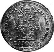 Italy Baiocco Pius VII (1801) R MDCCCI KM# 1266 BAIOCCO LATERAN POSSES SACR BASILICAE coin obverse Italy Baiocco Pius VII (1801) R MDCCCI KM# 1266 BAIOCCO LATERAN POSSES SACR BASILICAE coin obverse