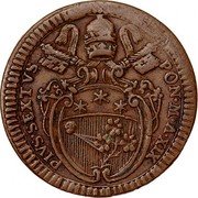Italy Baiocco Pius VI ND (1793) XIX KM# 1222 PIVS SEXTVS PON M A XVII coin obverse Italy Baiocco Pius VI ND (1793) XIX KM# 1222 PIVS SEXTVS PON M A XVII coin obverse