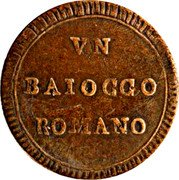 Italy Baiocco Pius VI ND (1797) XXIII KM# 1225 VN BAIOCCO ROMANO coin reverse Italy Baiocco Pius VI ND (1797) XXIII KM# 1225 VN BAIOCCO ROMANO coin reverse