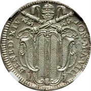 Italy Carlino Benedict XIV 1748 VIII KM# 1165 BENED XIV PON M A VIII coin obverse Italy Carlino Benedict XIV 1748 VIII KM# 1165 BENED XIV PON M A VIII coin obverse