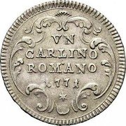 Italy Carlino Clement XIV 1771 III KM# 1207 VN CARLINO ROMANO 1771 coin reverse Italy Carlino Clement XIV 1771 III KM# 1207 VN CARLINO ROMANO 1771 coin reverse