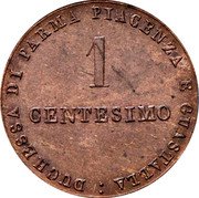Italy Centesimo Maria Luigia 1830 C# 23 DUCHESSA DI PARMA PIACENZA E GUASTALLA. 1 CENTESIMO coin reverse Italy Centesimo Maria Luigia 1830 C# 23 DUCHESSA DI PARMA PIACENZA E GUASTALLA. 1 CENTESIMO coin reverse