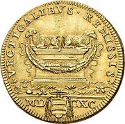 Italy Doppia Scudo D'oro Alexander VIII 1690 MDCXC KM# 530 VECTIGALIBVS REMISSIS MD CXC coin reverse Italy Doppia Scudo D'oro Alexander VIII 1690 MDCXC KM# 530 VECTIGALIBVS REMISSIS MD CXC coin reverse