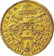 Italy Doppia Scudo D'oro Annibale Albani Sede Vacante. Piedfort 1721 KM# 786 SEDE. VACA NTE. MDCCXXI coin obverse Italy Doppia Scudo D'oro Annibale Albani Sede Vacante. Piedfort 1721 KM# 786 SEDE. VACA NTE. MDCCXXI coin obverse