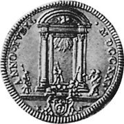Italy Doppia Scudo D'oro Benedict XIII 1725 MDCCXXV-II KM# 812 ANNO IVBIL MDCCXXV coin reverse Italy Doppia Scudo D'oro Benedict XIII 1725 MDCCXXV-II KM# 812 ANNO IVBIL MDCCXXV coin reverse