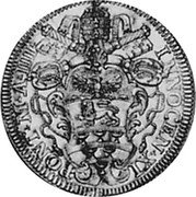 Italy Doppia Scudo D'oro Innocent XI ND (1679) IIII KM# 406 INNOCEN XI PONT M A IIII coin obverse