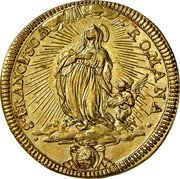Italy Doppia Scudo D'oro Clemente XI ND (1709) IX KM# 721 S FRANCISCA ROMANA coin reverse Italy Doppia Scudo D'oro Clemente XI ND (1709) IX KM# 721 S FRANCISCA ROMANA coin reverse