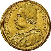 Italy Doppia Scudo D'oro Clement XI ND (1710) X KM# 739 CLEMENS XI P M A X H coin obverse Italy Doppia Scudo D'oro Clement XI ND (1710) X KM# 739 CLEMENS XI P M A X H coin obverse