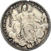 Italy Doppio Giulio (1/5 Scudo) Clement XIII 1758 1758-I KM# 980 SVPRA FIRMAM PE TRAM coin reverse Italy Doppio Giulio (1/5 Scudo) Clement XIII 1758 1758-I KM# 980 SVPRA FIRMAM PE TRAM coin reverse