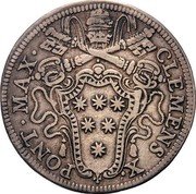Italy Giulio Clement X 1675 KM# 361 PONT MAX CLEMENS X coin obverse
