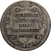 Italy Giulio Innocent XI 1686 XI KM# 432 QVI DAT PAVPERI NON INDIGEBIT 1684 coin reverse Italy Giulio Innocent XI 1686 XI KM# 432 QVI DAT PAVPERI NON INDIGEBIT 1684 coin reverse