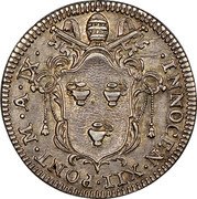 Italy Giulio Innocent XII 1700 MDCC (1700)-IX KM# 639 INNOCEN XII PONT M A IX coin obverse Italy Giulio Innocent XII 1700 MDCC (1700)-IX KM# 639 INNOCEN XII PONT M A IX coin obverse