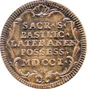 Italy Giulio Clement XI 1701 MDCCI-I KM# B660 SACR S BASILIC LATERANEN POSSESS MDCCI coin reverse Italy Giulio Clement XI 1701 MDCCI-I KM# B660 SACR S BASILIC LATERANEN POSSESS MDCCI coin reverse