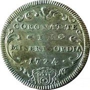 Italy Giulio Benedict XIII 1724 1724-I KM# 798 1724 CORONATTE IN MISERICORDIA coin reverse Italy Giulio Benedict XIII 1724 1724-I KM# 798 1724 CORONATTE IN MISERICORDIA coin reverse