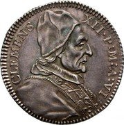 Italy Giulio Clement XII 1735 1735-VI KM# 859 CLEMENS XII P M A VI coin obverse Italy Giulio Clement XII 1735 1735-VI KM# 859 CLEMENS XII P M A VI coin obverse
