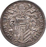 Italy Giulio Clement XIII 1760 1760-III KM# 997 CLEM XIII PONT M A III coin obverse Italy Giulio Clement XIII 1760 1760-III KM# 997 CLEM XIII PONT M A III coin obverse