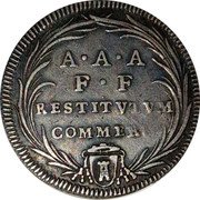 Italy Giulio Clement XII ND (1734) ND(1734)-V KM# 849 A A A F F RESTITVTVM COMMERC coin reverse Italy Giulio Clement XII ND (1734) ND(1734)-V KM# 849 A A A F F RESTITVTVM COMMERC coin reverse