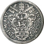 Italy Giulio Innocent XI ND (1681) VI KM# 423 INNOCEN XI PONT M A VI coin obverse Italy Giulio Innocent XI ND (1681) VI KM# 423 INNOCEN XI PONT M A VI coin obverse