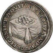Italy Giulio Alexander VII ND KM# 274 CRESCENTEM SEQVITVR CVRA PECVNIAAI coin reverse Italy Giulio Alexander VII ND KM# 274 CRESCENTEM SEQVITVR CVRA PECVNIAAI coin reverse