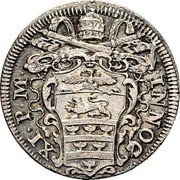 Italy Grosso Innocent XI 1685 KM# 466 INNOC XI P M coin obverse Italy Grosso Innocent XI 1685 KM# 466 INNOC XI P M coin obverse