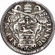 Italy Grosso Innocent XI 1686 KM# 476 INNOC XI P M coin obverse Italy Grosso Innocent XI 1686 KM# 476 INNOC XI P M coin obverse