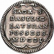 Italy Grosso Clement XI 1701 MDCCI KM# 659 SACR S BASILIC LATERAN POSSESS MDCCI coin reverse Italy Grosso Clement XI 1701 MDCCI KM# 659 SACR S BASILIC LATERAN POSSESS MDCCI coin reverse