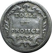 Italy Grosso Clement XII 1736 1736-VII KM# 871 TOLLE ET PROIICE 1736 coin reverse Italy Grosso Clement XII 1736 1736-VII KM# 871 TOLLE ET PROIICE 1736 coin reverse