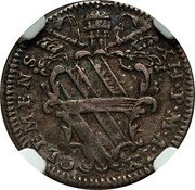 Italy Grosso Clement XII 1738 1738-IX KM# 870 CLEMENS XII P M A IX coin obverse Italy Grosso Clement XII 1738 1738-IX KM# 870 CLEMENS XII P M A IX coin obverse