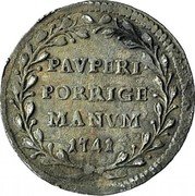 Italy Grosso Benedict XIV 1741 I KM# 926 PAVPERI PORRIGE MANVS 1741 coin reverse Italy Grosso Benedict XIV 1741 I KM# 926 PAVPERI PORRIGE MANVS 1741 coin reverse