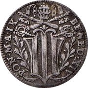 Italy Grosso Benedict XIV 1748 KM# 953 BENED XIV PON M A IX coin obverse Italy Grosso Benedict XIV 1748 KM# 953 BENED XIV PON M A IX coin obverse
