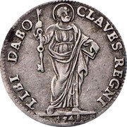 Italy Grosso Benedict XIV 1748 KM# 953 TIBI DABO CLAVES REGNI 1748 coin reverse Italy Grosso Benedict XIV 1748 KM# 953 TIBI DABO CLAVES REGNI 1748 coin reverse