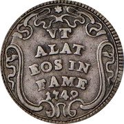 Italy Grosso Benedict XIV 1749 IX KM# 955 VT ALAT EOS IN FAME 1749 coin reverse Italy Grosso Benedict XIV 1749 IX KM# 955 VT ALAT EOS IN FAME 1749 coin reverse