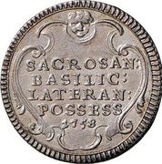 Italy Grosso Clement XIII 1758 I KM# 977 SACROSAN BASILIE LATERAN POSSESS 1758 coin reverse Italy Grosso Clement XIII 1758 I KM# 977 SACROSAN BASILIE LATERAN POSSESS 1758 coin reverse