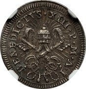 Italy Grosso Benedict XIII 1725 MDCCXXV KM# 806 BENEDICTVS XIII P M A I coin obverse Italy Grosso Benedict XIII 1725 MDCCXXV KM# 806 BENEDICTVS XIII P M A I coin obverse