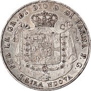 Italy 1 Lira Maria Luigia 1815 C# 28 PER LA GR DI DIO D DI PARMA P G 1 LIRA NUOVA coin reverse Italy 1 Lira Maria Luigia 1815 C# 28 PER LA GR DI DIO D DI PARMA P G 1 LIRA NUOVA coin reverse