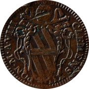 Italy Mezzo Baiocco Clement XII 1738 1738-VIII KM# 900.1 CLEMENS XII PON M A VIII coin obverse Italy Mezzo Baiocco Clement XII 1738 1738-VIII KM# 900.1 CLEMENS XII PON M A VIII coin obverse