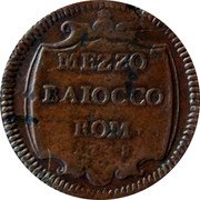 Italy Mezzo Baiocco Clement XII 1738 1738-VIII KM# 900.1 MEZZO BAIOCCO ROM coin reverse Italy Mezzo Baiocco Clement XII 1738 1738-VIII KM# 900.1 MEZZO BAIOCCO ROM coin reverse