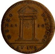 Italy Mezzo Baiocco Benedict XIV 1750 XI KM# 1172 MEZZO BAIOCCO 17 50 AN IVB coin reverse Italy Mezzo Baiocco Benedict XIV 1750 XI KM# 1172 MEZZO BAIOCCO 17 50 AN IVB coin reverse