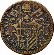 Italy Mezzo Baiocco Clement XIII 1758 I KM# 1183.2 CLEM XIII PON M A I coin obverse Italy Mezzo Baiocco Clement XIII 1758 I KM# 1183.2 CLEM XIII PON M A I coin obverse
