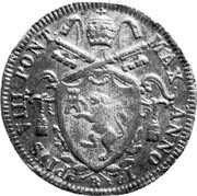 Italy Mezzo Baiocco Pius VIII 1829 R I KM# 1300 PIVS XIII PONT MAX.ANNO I R coin obverse Italy Mezzo Baiocco Pius VIII 1829 R I KM# 1300 PIVS XIII PONT MAX.ANNO I R coin obverse