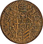 Italy Mezzo Baiocco Clement XIII ND (1758) I KM# 1183.1 CLEM XIII PON M A I coin obverse Italy Mezzo Baiocco Clement XIII ND (1758) I KM# 1183.1 CLEM XIII PON M A I coin obverse