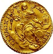 Italy Mezzo Zecchino Clement XII 1739 KM# 223 CLEM XII P M 1739 coin obverse Italy Mezzo Zecchino Clement XII 1739 KM# 223 CLEM XII P M 1739 coin obverse