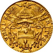 Italy Mezzo Zecchino Annibale Albani 1740 KM# 931 VENI SAN SPIRITVS coin obverse Italy Mezzo Zecchino Annibale Albani 1740 KM# 931 VENI SAN SPIRITVS coin obverse