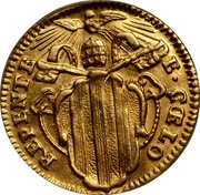 Italy Mezzo Zecchino Benedict XIV 1743 KM# 933 REPENTE DE CAELO coin reverse Italy Mezzo Zecchino Benedict XIV 1743 KM# 933 REPENTE DE CAELO coin reverse