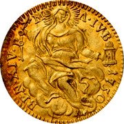 Italy Mezzo Zecchino Benedict XIV 1750 KM# 970 BEN XIV P M A IVB 1750 coin obverse Italy Mezzo Zecchino Benedict XIV 1750 KM# 970 BEN XIV P M A IVB 1750 coin obverse