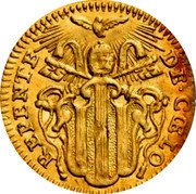 Italy Mezzo Zecchino Benedict XIV 1750 KM# 970 REPENTE DE COELO coin reverse Italy Mezzo Zecchino Benedict XIV 1750 KM# 970 REPENTE DE COELO coin reverse